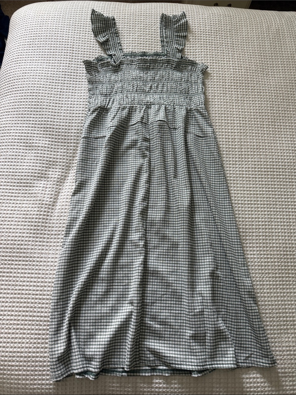 Women’s Old Navy Green Gingham Smocked Sundress